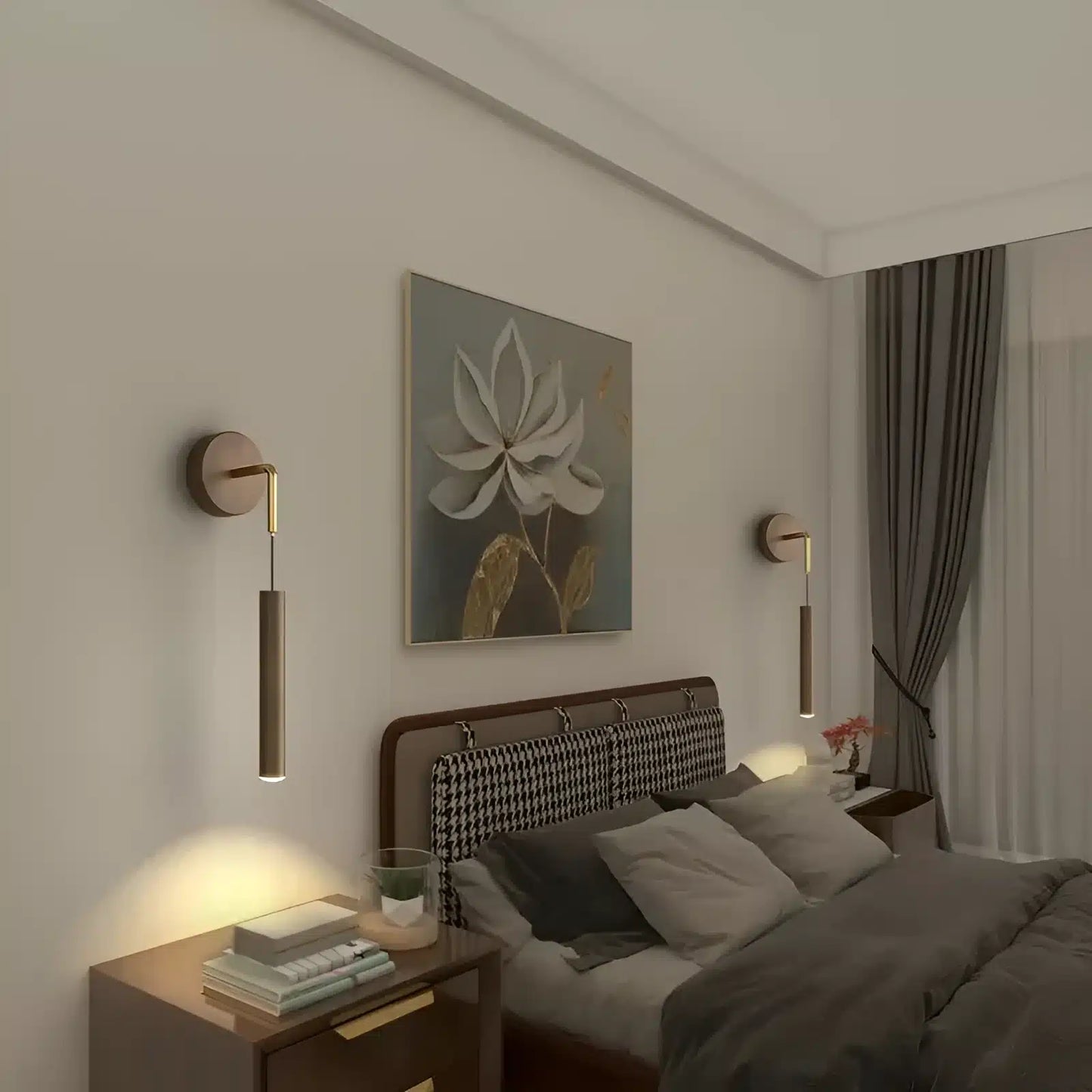 Applique murale LED en forme de pendule élégante pour chambre