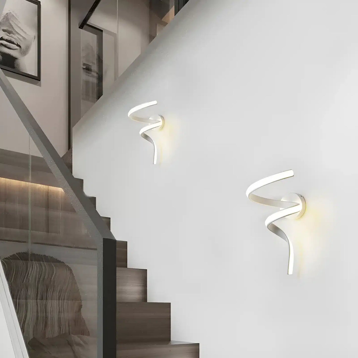 Applique murale LED en forme de tourbillon éclairé pour chambre