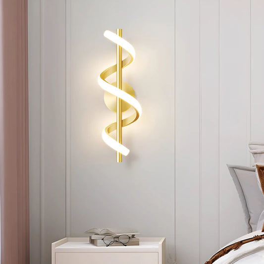Applique murale LED en forme d'hélice de lumière pour chambre