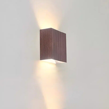 Applique murale LED moderne minimaliste carrée en bois pour Salon