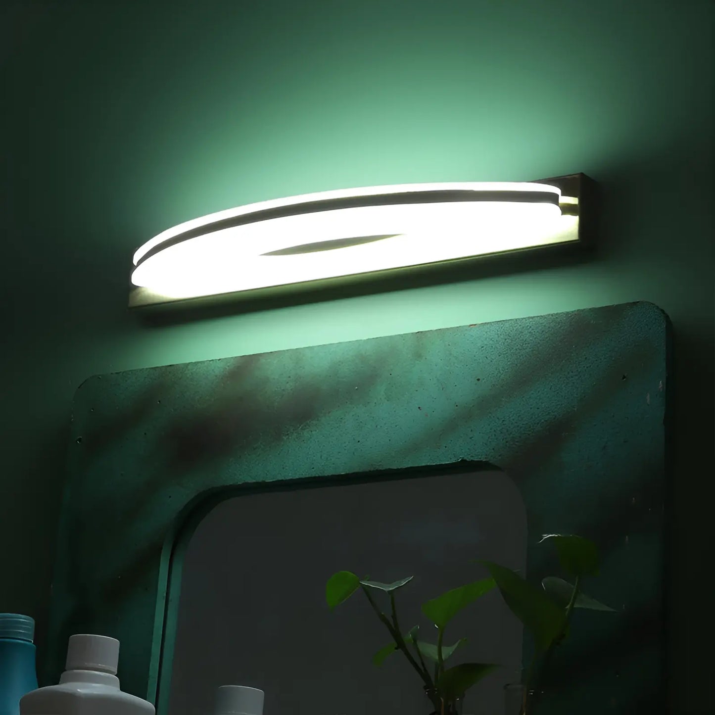 Applique murale moderne en acier inoxydable avec abat-jour en acrylique