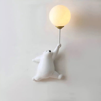 Applique murale ours avec ballon 3D pour chambre