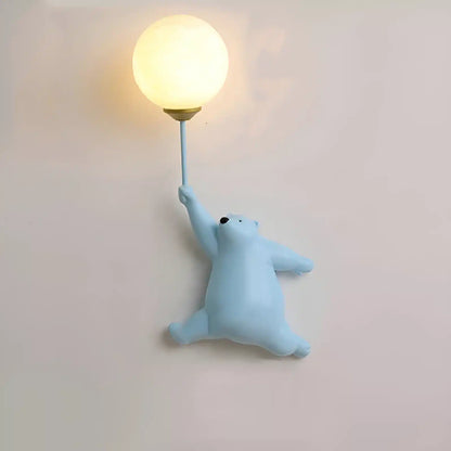 Applique murale ours avec ballon 3D pour chambre