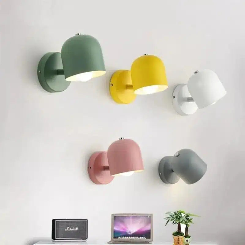 Lampe Murale LED Rotative Nordique Macaron Jaune – Décor Intérieur