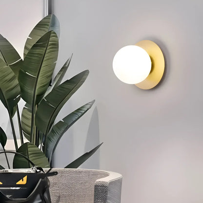 Lampe Murale Sphérique en noir et or pour chambre