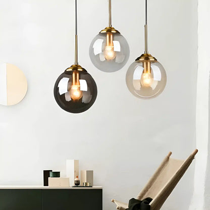 Lampe Pendante en Verre Ambre pour salon
