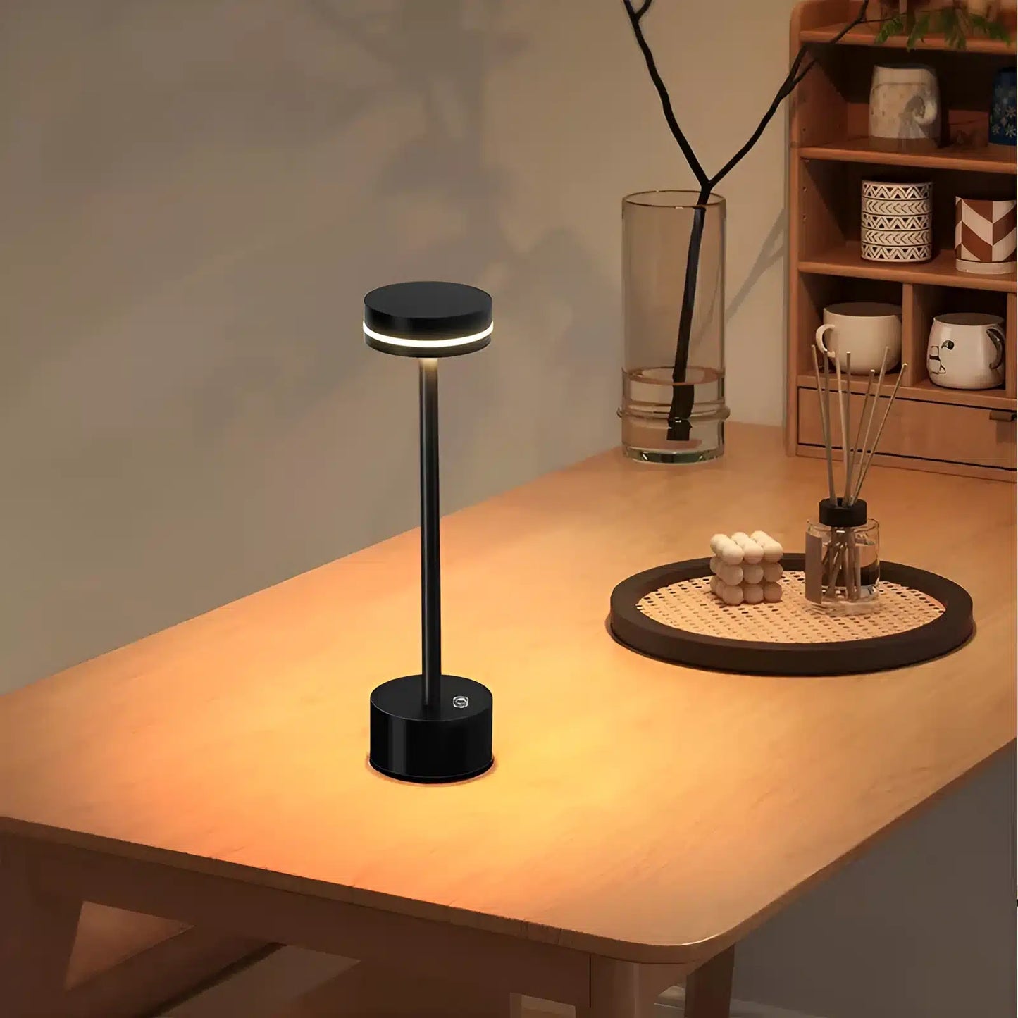 Lampe cylindre tactile rechargeable pour chambre