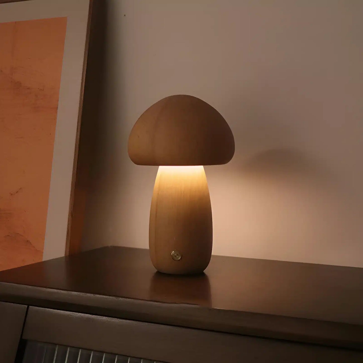Lampe de Chevet en Bois de Hêtre - Interrupteur Tactile et USB pour Chambre