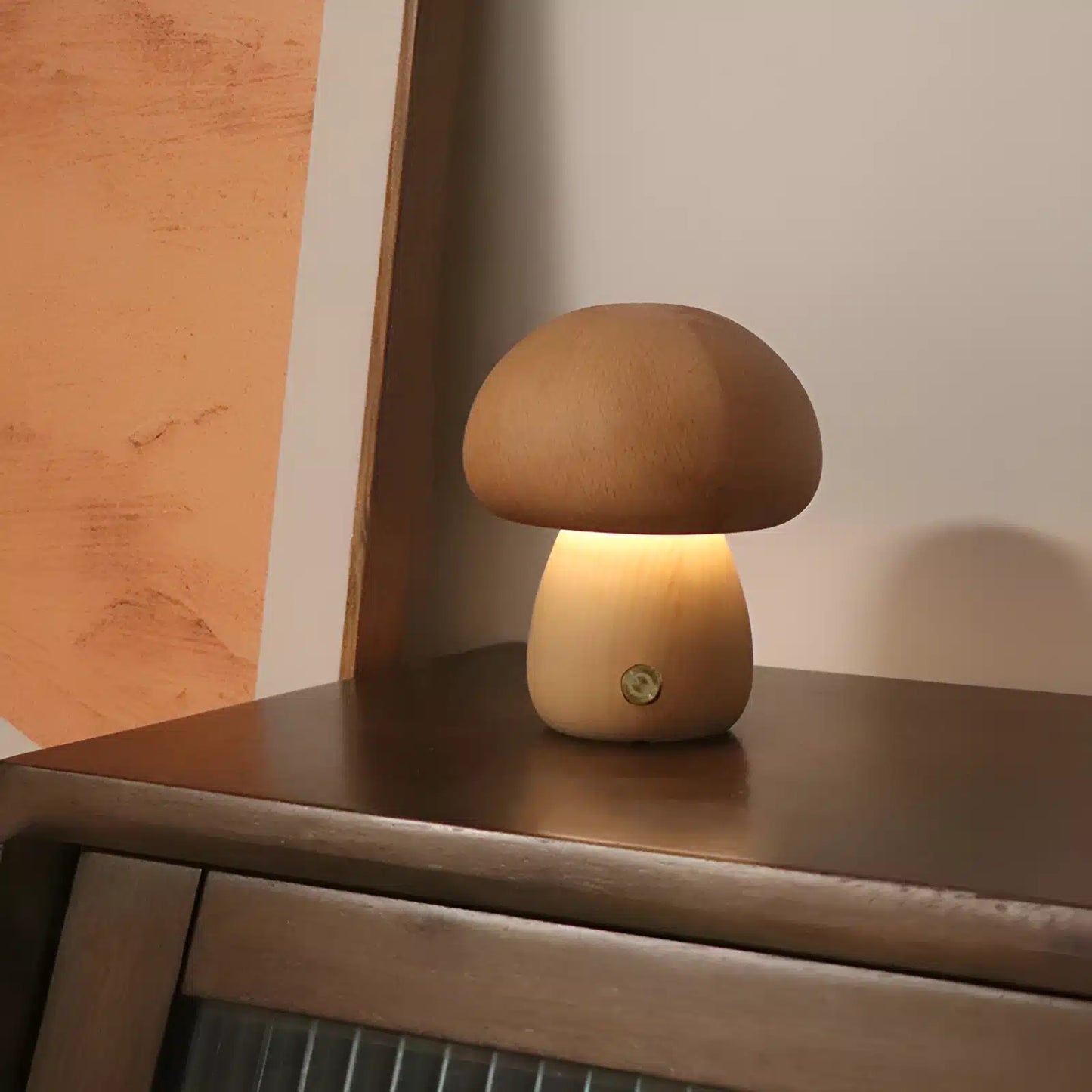 Lampe de Chevet en Bois de Hêtre - Interrupteur Tactile et USB pour Chambre