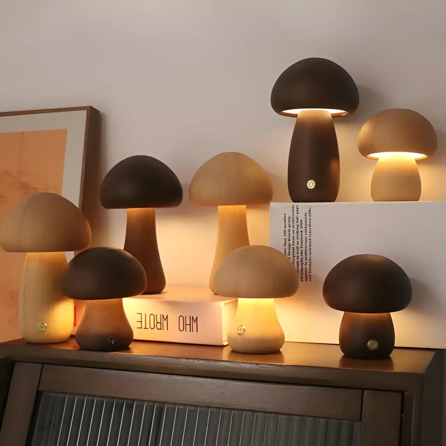 Lampe de Chevet en Bois de Hêtre - Interrupteur Tactile et USB pour Chambre
