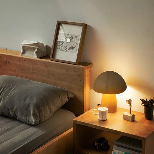 Lampe de Chevet en Bois de Hêtre - Interrupteur Tactile et USB pour Chambre