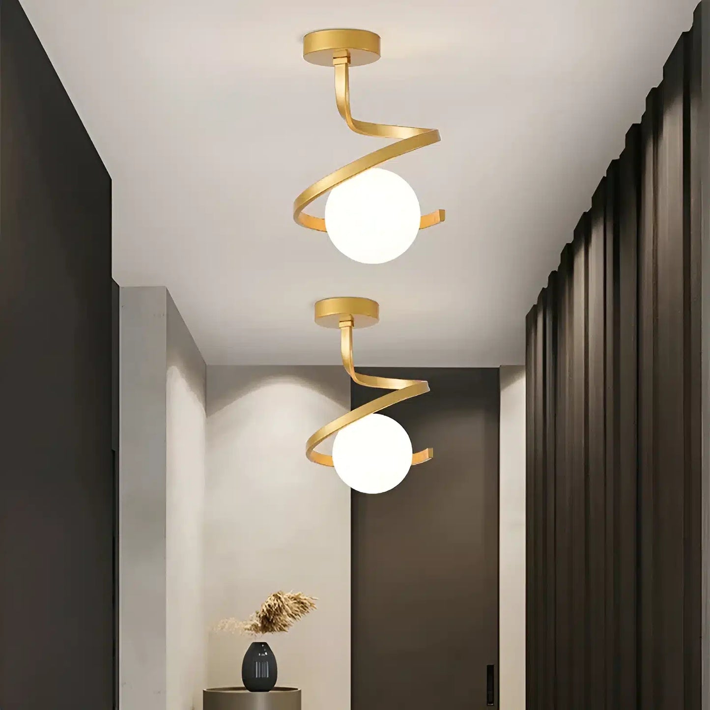 Plafonnier LED en globe de verre style Nordique pour salon
