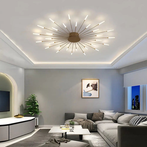 Plafonnier LED Moderne Effet Feux d'Artifice pour Salon