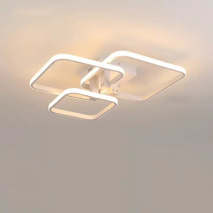 Plafonnier LED Moderne en Blanc et Noir avec 3 ou 6 Têtes et Télécommande pour le Salon