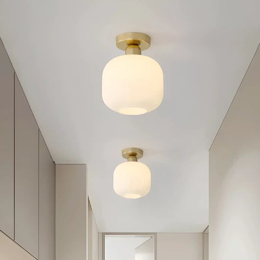Plafonnier LED Nordique en Verre Semi-Encastré