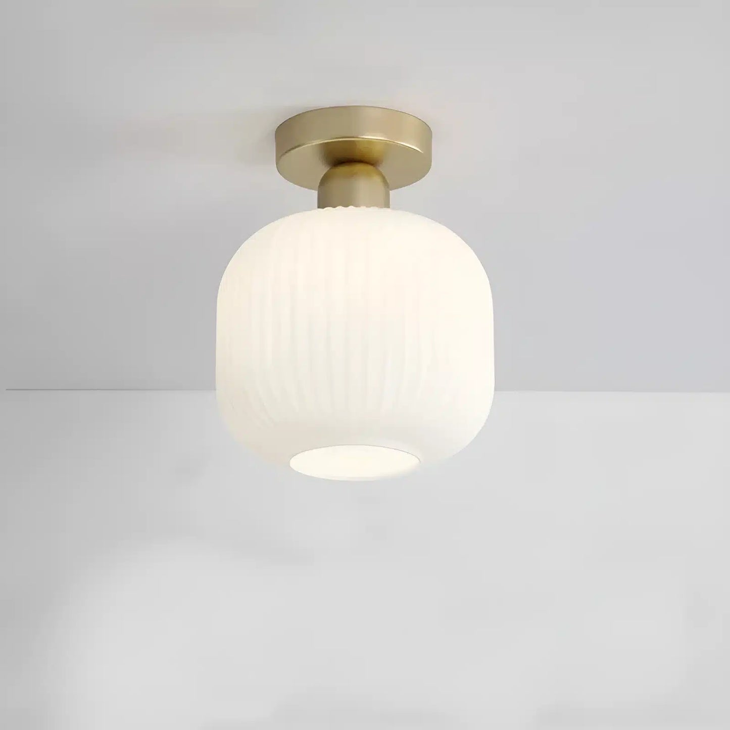 Plafonnier LED Nordique en Verre Semi-Encastré