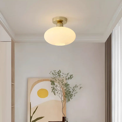 Plafonnier LED Nordique en Verre Semi-Encastré
