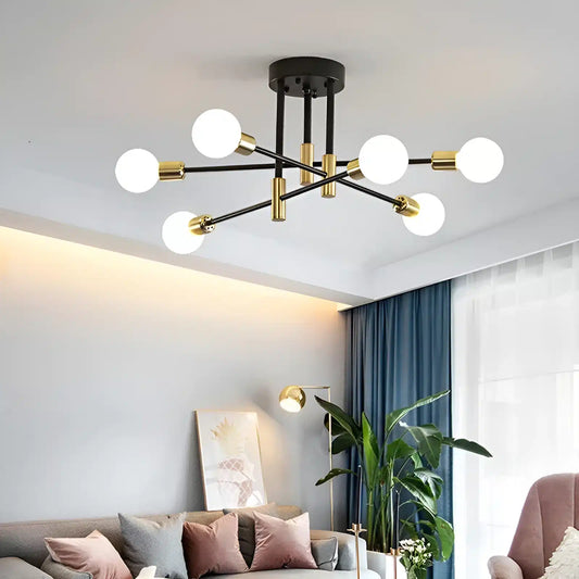 Plafonnier LED Suspension pour Salon 4 ou 6 Ampoules