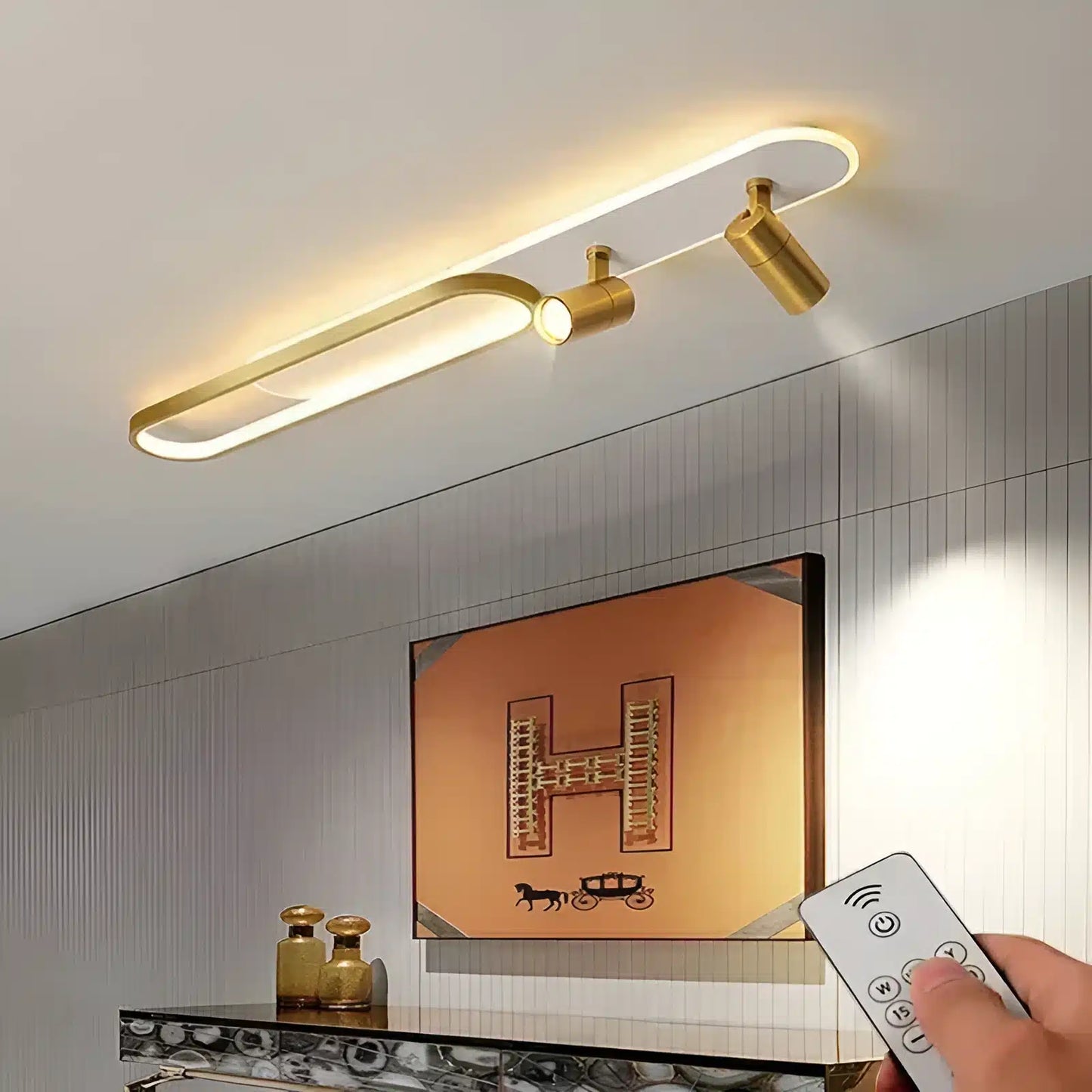 Plafonnier LED au Design Moderne 2 ampoules en plusieurs tailles pour Salon