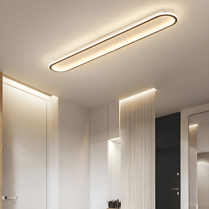 Plafonnier LED au design moderne doré et noir avec des lumières variables