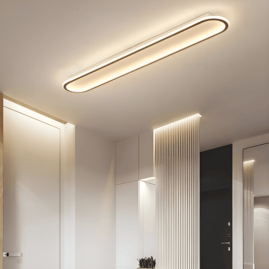 Plafonnier LED au design moderne doré et noir avec des lumières variables