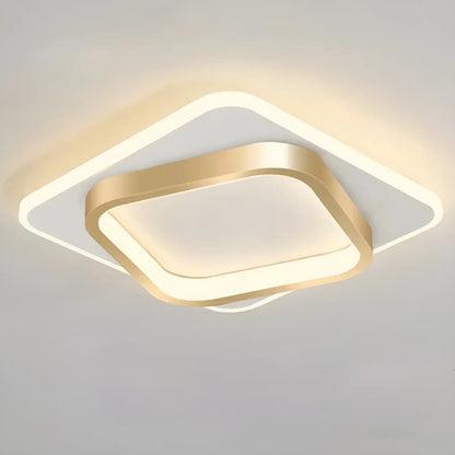 Plafonnier LED avec des carrés imbriqués pour salon