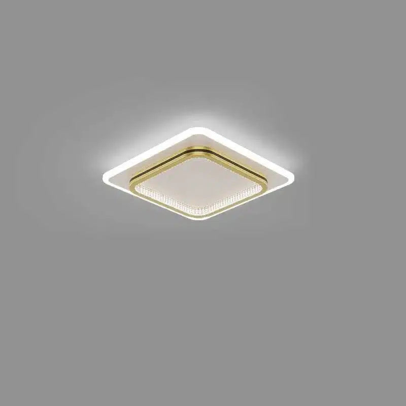 Plafonnier LED carré en fer forgé et acrylique pour Salon