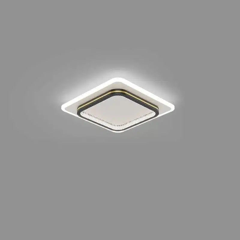 Plafonnier LED carré en fer forgé et acrylique pour Salon