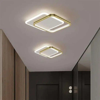 Plafonnier LED carré en fer forgé et acrylique pour Salon