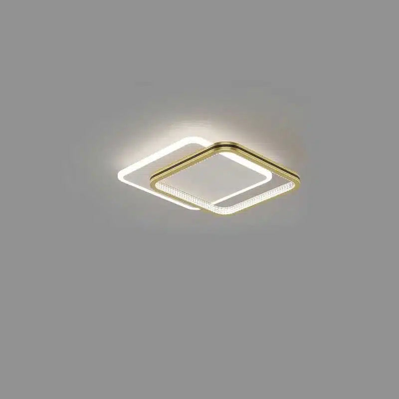 Plafonnier LED carré en fer forgé et acrylique pour Salon