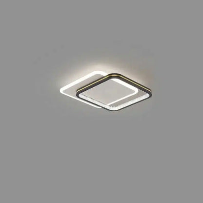 Plafonnier LED carré en fer forgé et acrylique pour Salon