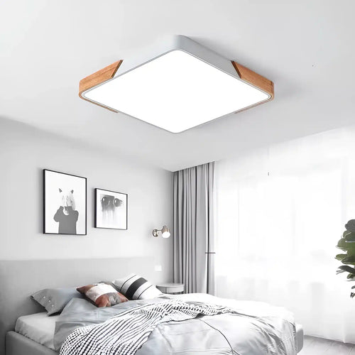 Plafonnier LED carré avec des coins arrondis pour salon