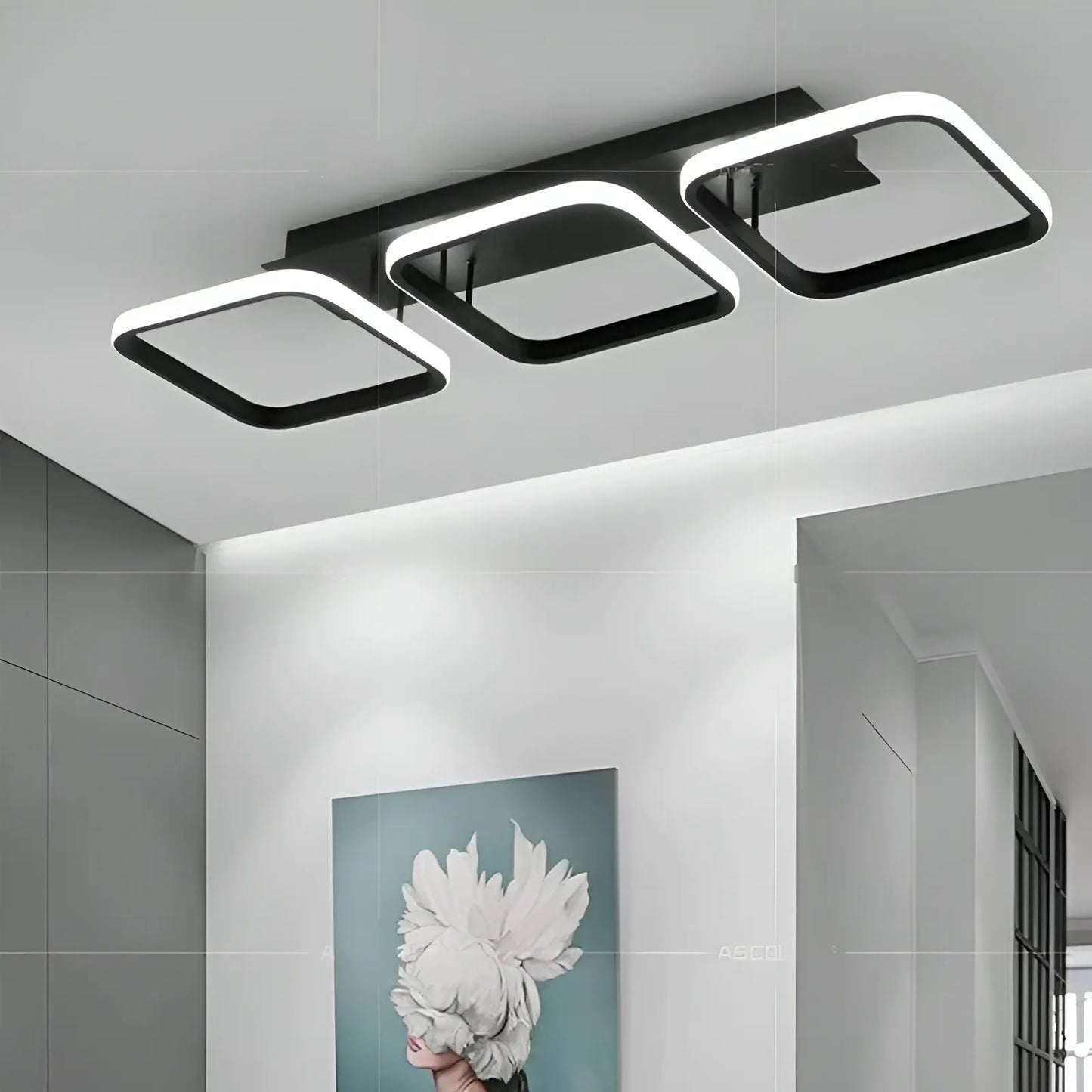 Plafonnier LED carrés de lumière pour salon