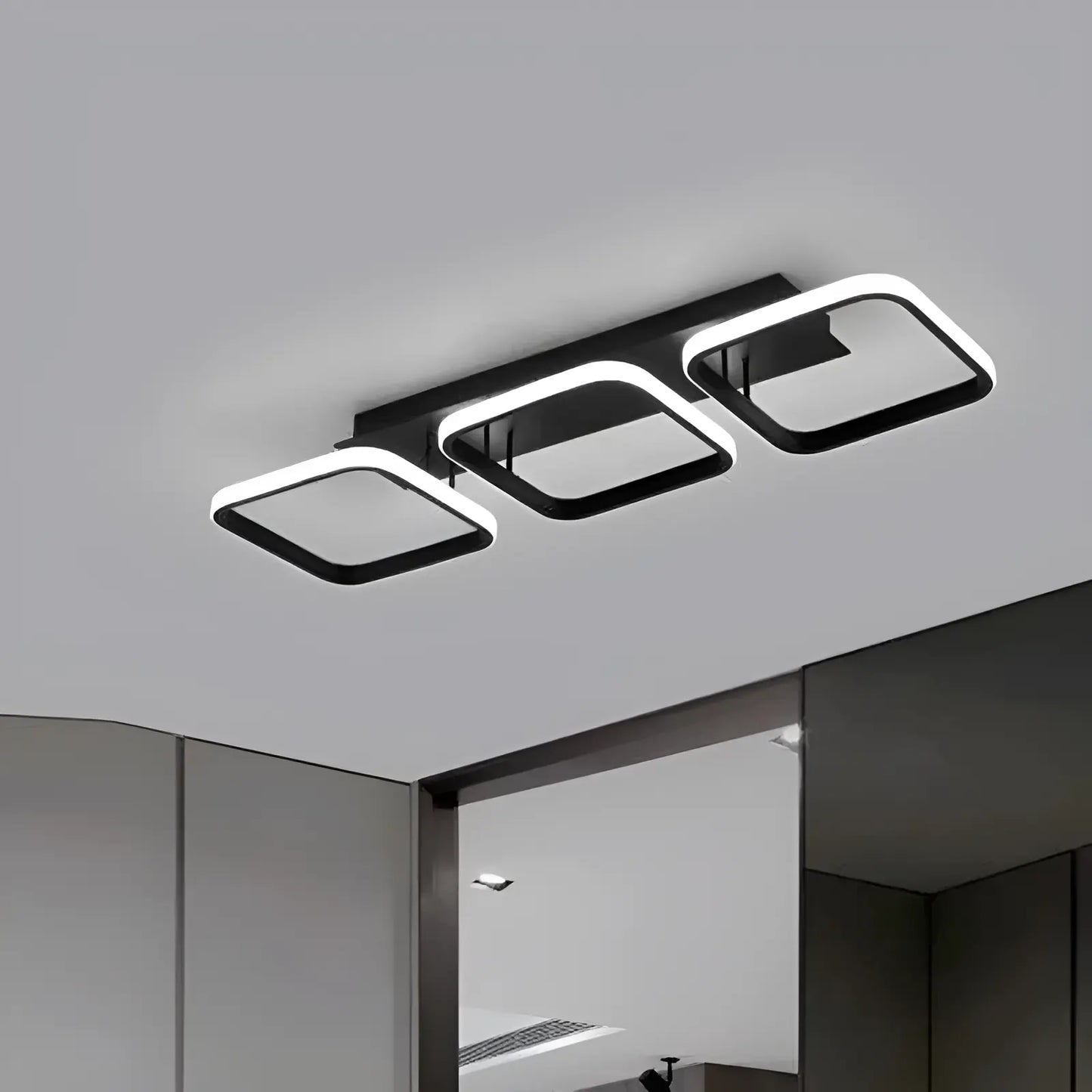 Plafonnier LED carrés de lumière pour salon