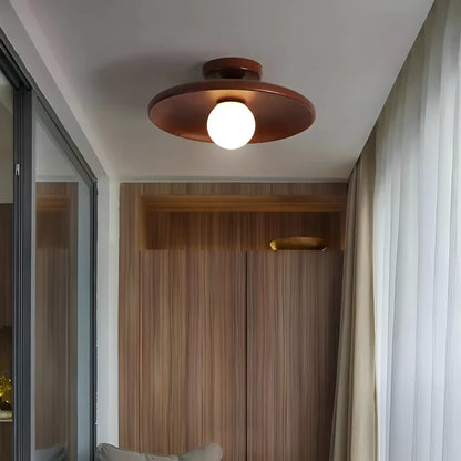 Plafonnier LED design concave en bois pour salon