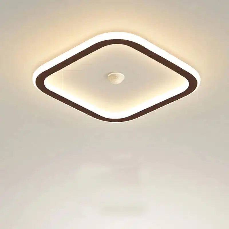 Plafonnier LED au design moderne forme ronde et carrée en noir et blanc pour salon