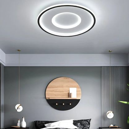 Plafonnier LED double halo pour salon