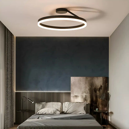 Plafonnier LED en forme d'anneau suspendu pour salon