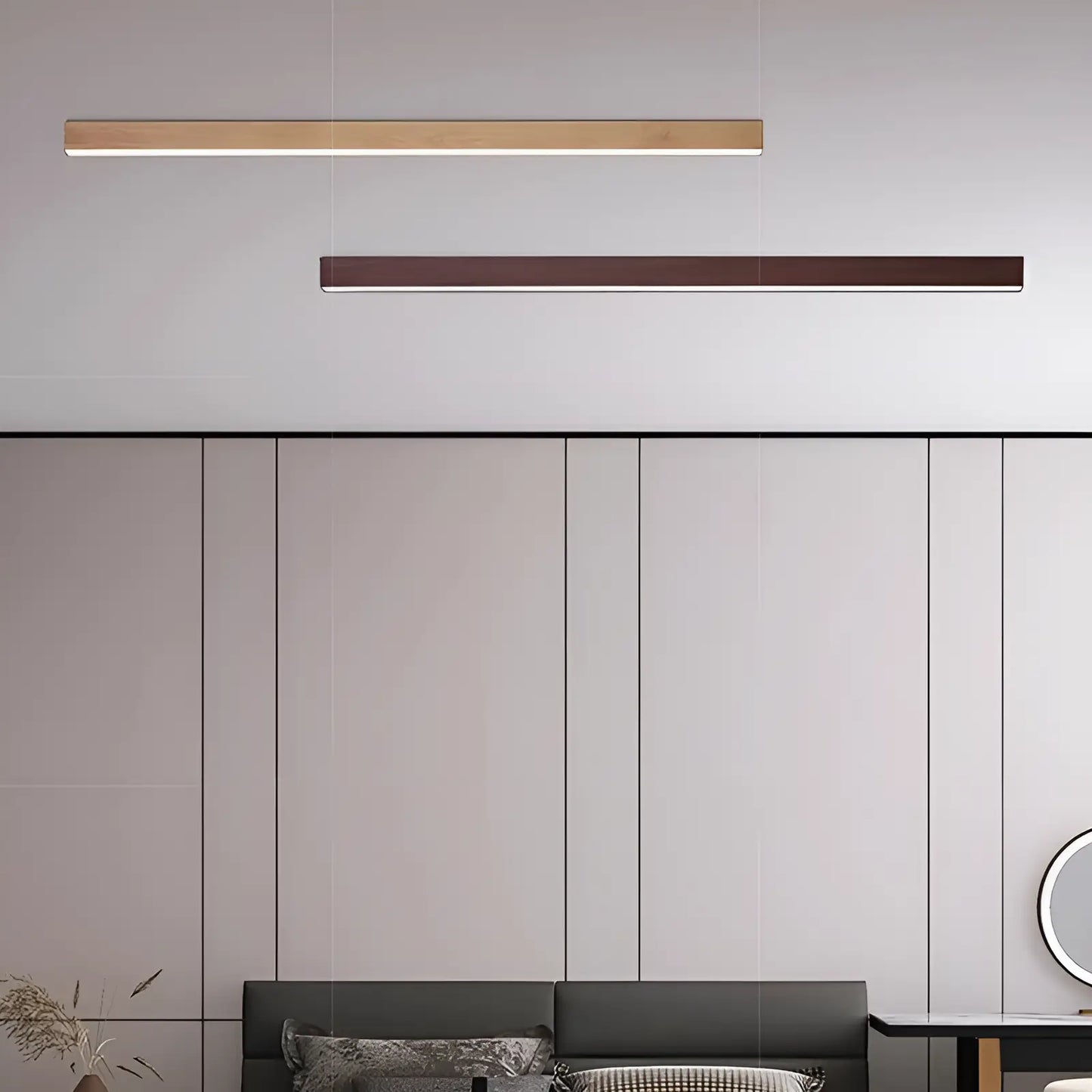 Plafonnier LED en forme de bande lumineuse pour salon