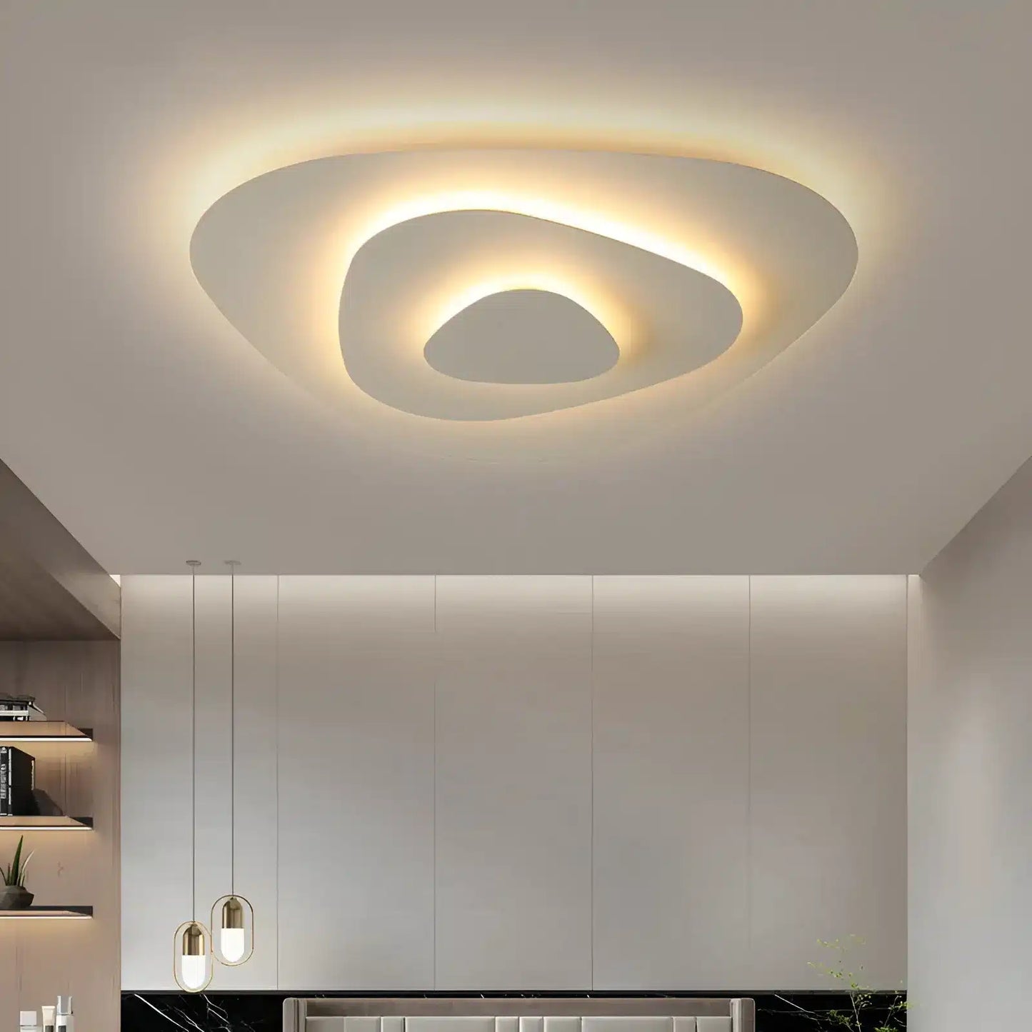 Plafonnier LED en forme de série d'éclats asymétriques pour chambre