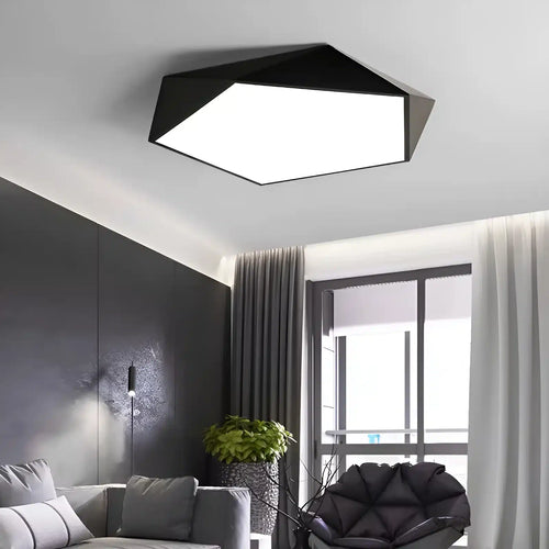 Plafonnier LED en forme d'hexagone irrégulier pour salon