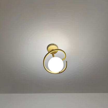 Plafonnier LED en globe de verre style Nordique pour salon