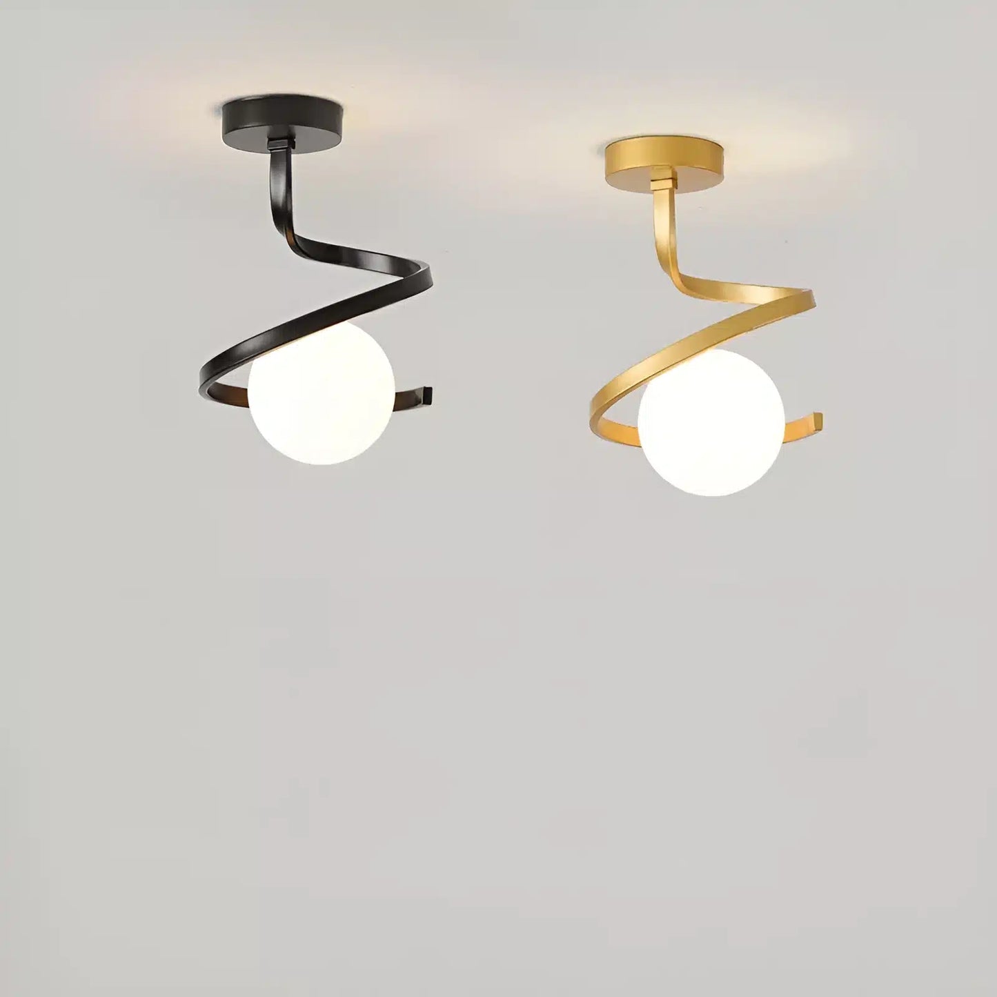 Plafonnier LED en globe de verre style Nordique pour salon