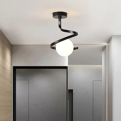 Plafonnier LED en globe de verre style Nordique pour salon