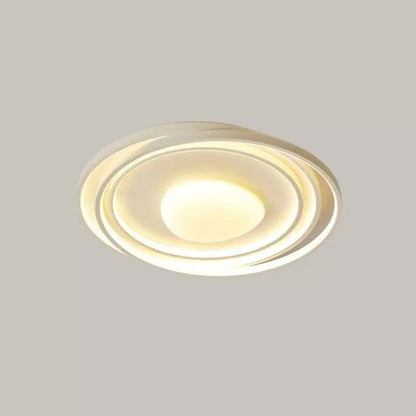 Plafonnier LED ultra fin au design moderne avec formes rondes entrelacées