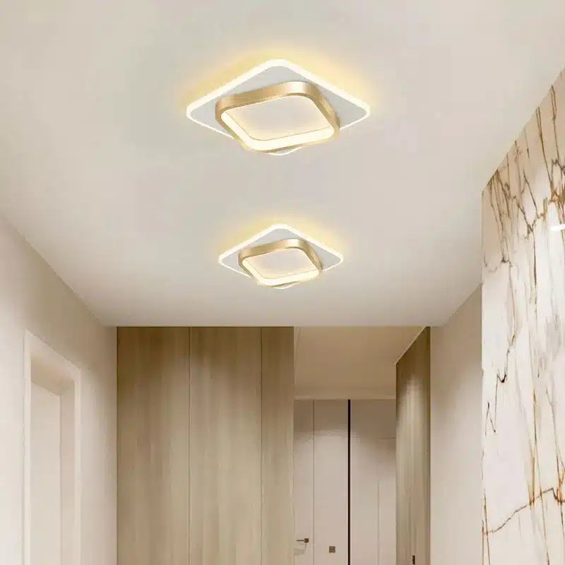 Plafonnier LED au design moderne forme ronde et carrée pour salon