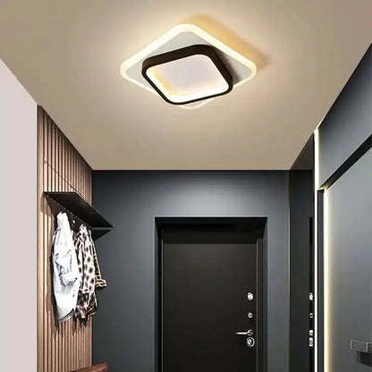 Plafonnier LED au design moderne forme ronde et carrée pour salon