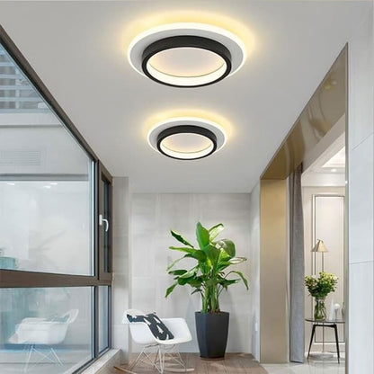 Plafonnier LED au design moderne en forme ronde pour un salon