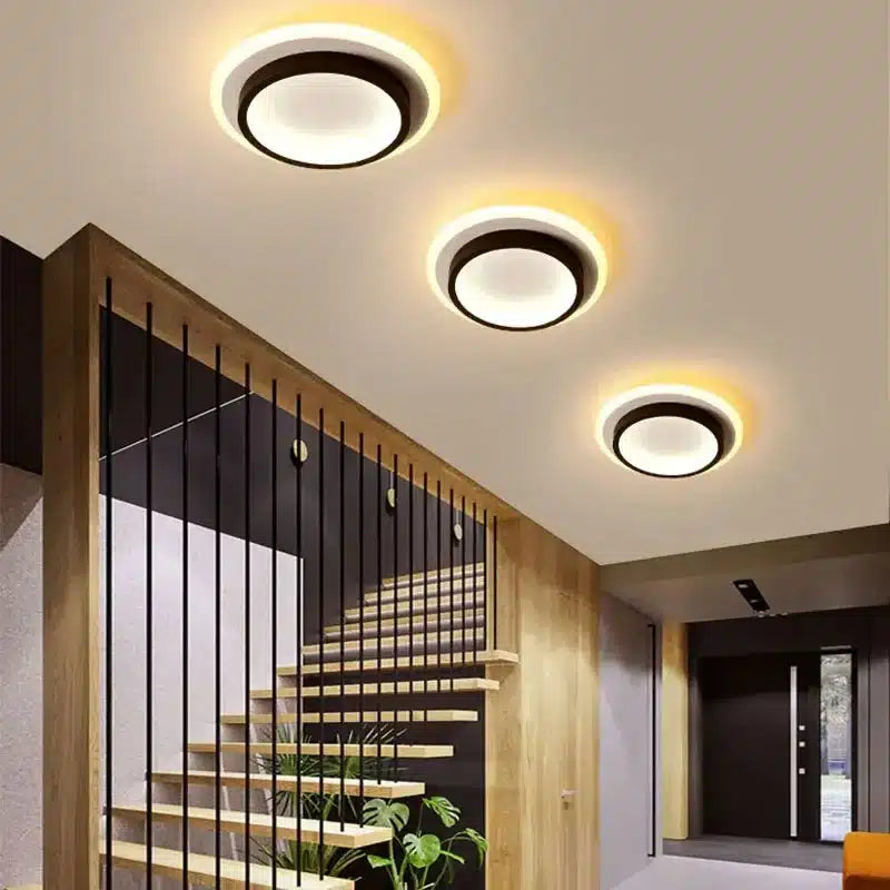 Plafonnier LED au design moderne forme ronde et carrée pour salon