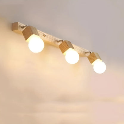 Plafonnier LED nordique avec support en bois